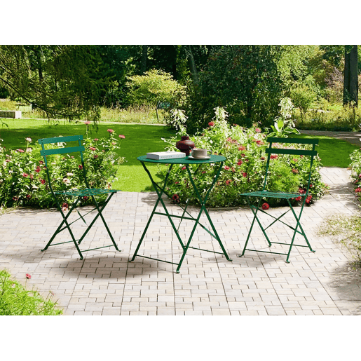 Conjunto de varanda Dobrável FIORI Metal Verde escuro Verde
