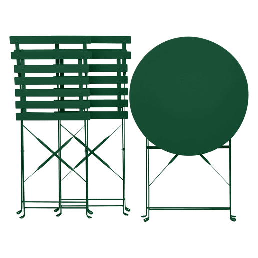 Conjunto de varanda Dobrável FIORI Metal Verde escuro Verde