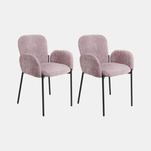 Conjunto de 2 cadeiras de jantar ALBEE Rosa
