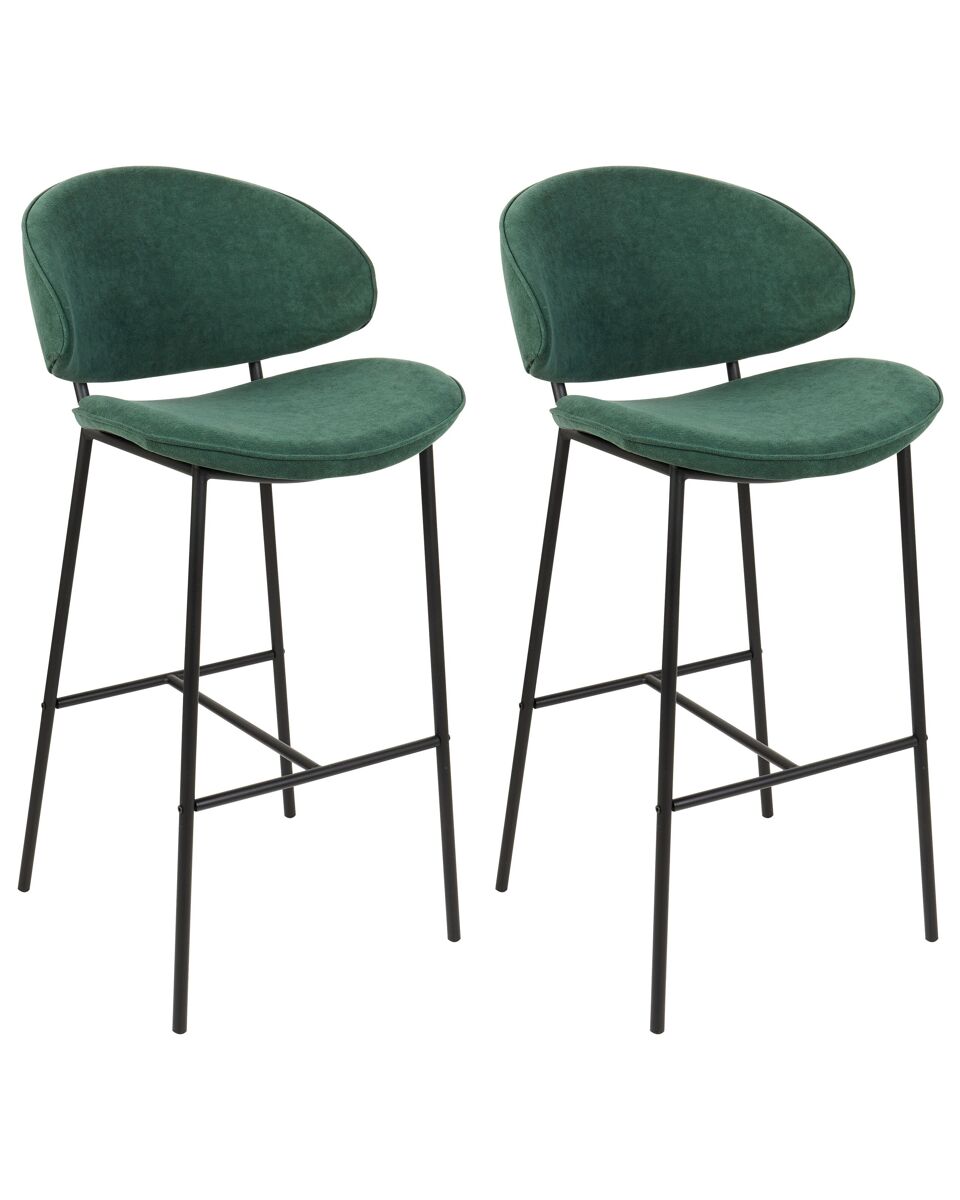 Beliani Silla de bar KIANA Verde Oscuro