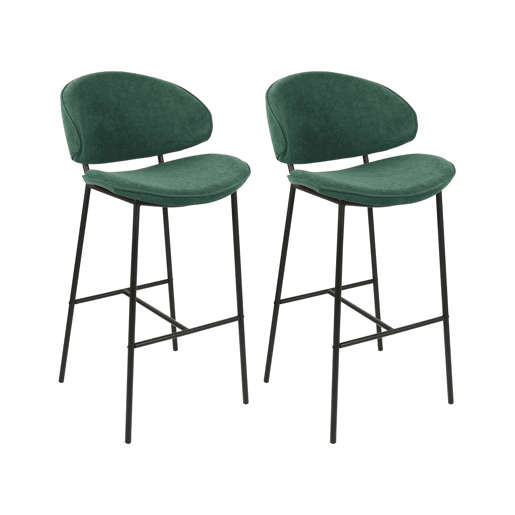 Conjunto de 2 bancos de bar KIANA Verde escuro