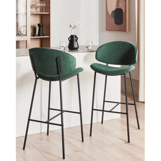 Conjunto de 2 bancos de bar KIANA Verde escuro