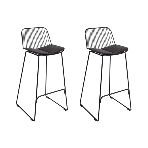 Conjunto de 2 bancos de bar PENSACOLA Metal Preto