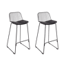 Conjunto de 2 bancos de bar PENSACOLA Metal Preto