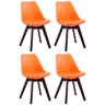 Set de 4 sillas de comedor Borneo en polipiel Simil cuero Naranja 55X48X84 cm