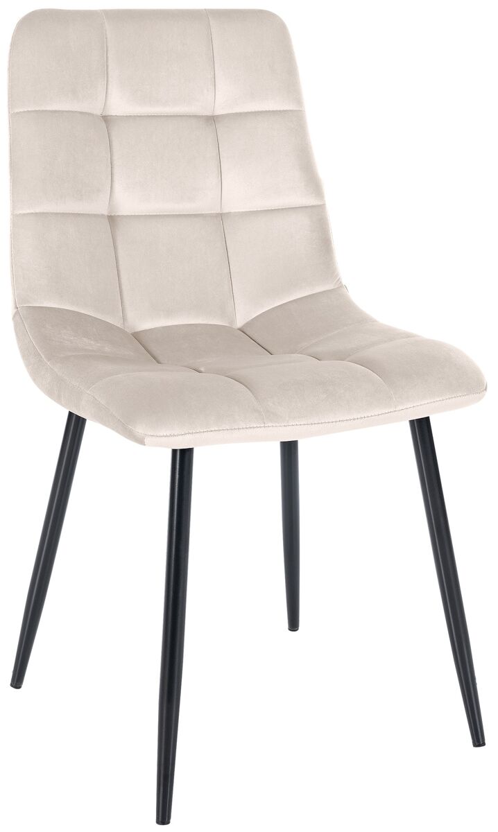 Silla de comedor tilde terciopelo crema 55x45x84 cm