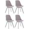 Set de 4 sillas de comedor Borneo tapizadas en terciopelo Gris 55X48X84 cm