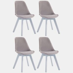 Set de 4 sillas de comedor Borneo tapizadas en terciopelo Gris 55X48X84 cm