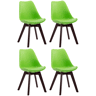 Set de 4 sillas de comedor Borneo en polipiel Simil cuero Verde 55X48X84 cm