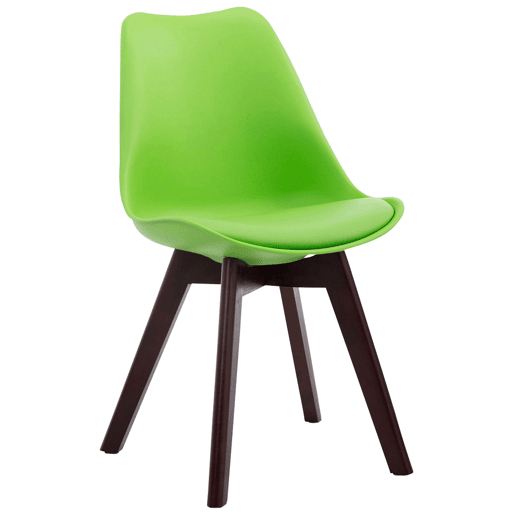 Set de 4 sillas de comedor Borneo en polipiel Simil cuero Verde 55X48X84 cm