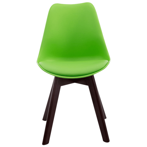 Set de 4 sillas de comedor Borneo en polipiel Simil cuero Verde 55X48X84 cm