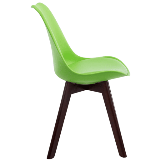 Set de 4 sillas de comedor Borneo en polipiel Simil cuero Verde 55X48X84 cm