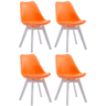 Set de 4 sillas de comedor Borneo en polipiel Simil cuero Naranja 55X48X84 cm