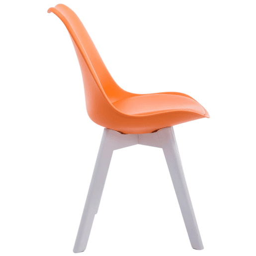 Set de 4 sillas de comedor Borneo en polipiel Simil cuero Naranja 55X48X84 cm
