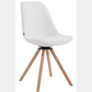 Silla de Visita Calais Rund Simil cuero Blanco 56X48X84 cm