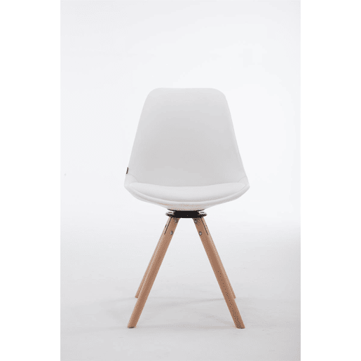 Silla de Visita Calais Rund Simil cuero Blanco 56X48X84 cm