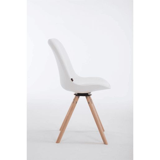 Silla de Visita Calais Rund Simil cuero Blanco 56X48X84 cm