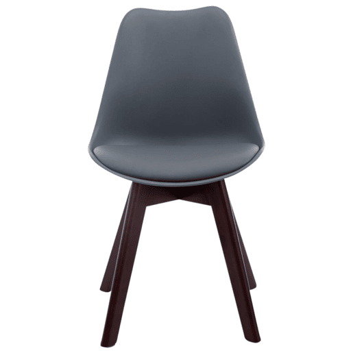 Set de 4 sillas de comedor Borneo en polipiel Simil cuero Gris 55X48X84 cm Set de 4 sillas de comedor Borneo en polipiel Simil cuero Gris 55X48X84 cm