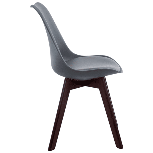 Set de 4 sillas de comedor Borneo en polipiel Simil cuero Gris 55X48X84 cm Set de 4 sillas de comedor Borneo en polipiel Simil cuero Gris 55X48X84 cm