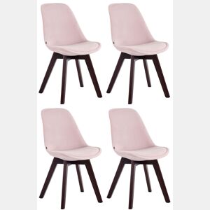 Set de 4 sillas de comedor Borneo tapizadas en terciopelo Rosado 55X48X84 cm
