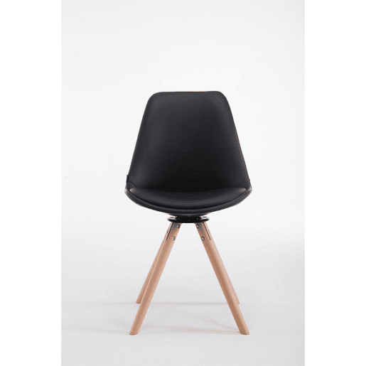Silla de Visita Calais Rund Simil cuero Negro 56X48X84 cm
