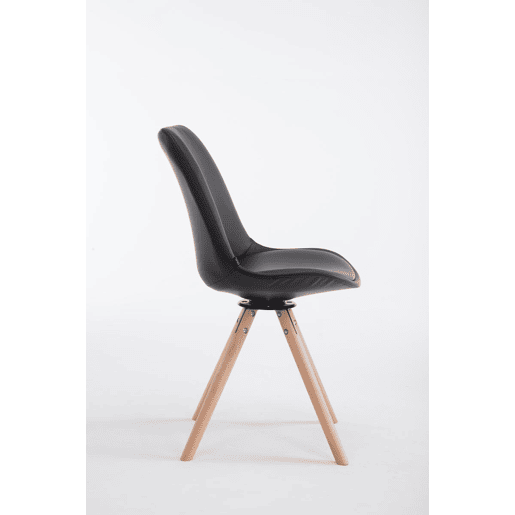 Silla de Visita Calais Rund Simil cuero Negro 56X48X84 cm