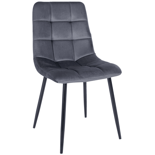 Silla de comedor Tilde Terciopelo Gris oscuro 55X45X84 cm