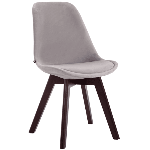 Set de 4 sillas de comedor Borneo tapizadas en terciopelo Gris 55X48X84 cm Set de 4 sillas de comedor Borneo tapizadas en terciopelo Gris 55X48X84 cm