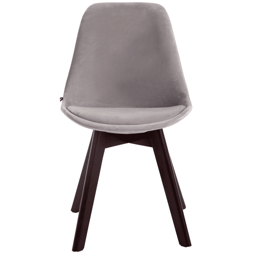 Set de 4 sillas de comedor Borneo tapizadas en terciopelo Gris 55X48X84 cm Set de 4 sillas de comedor Borneo tapizadas en terciopelo Gris 55X48X84 cm