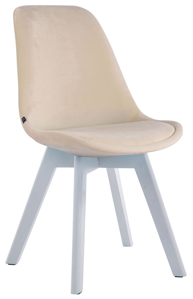 Silla comedor borneo v2 en terciopelo crema 55x48x84 cm