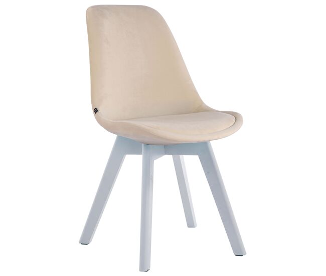 Silla comedor borneo v2 en terciopelo crema 55x48x84 cm