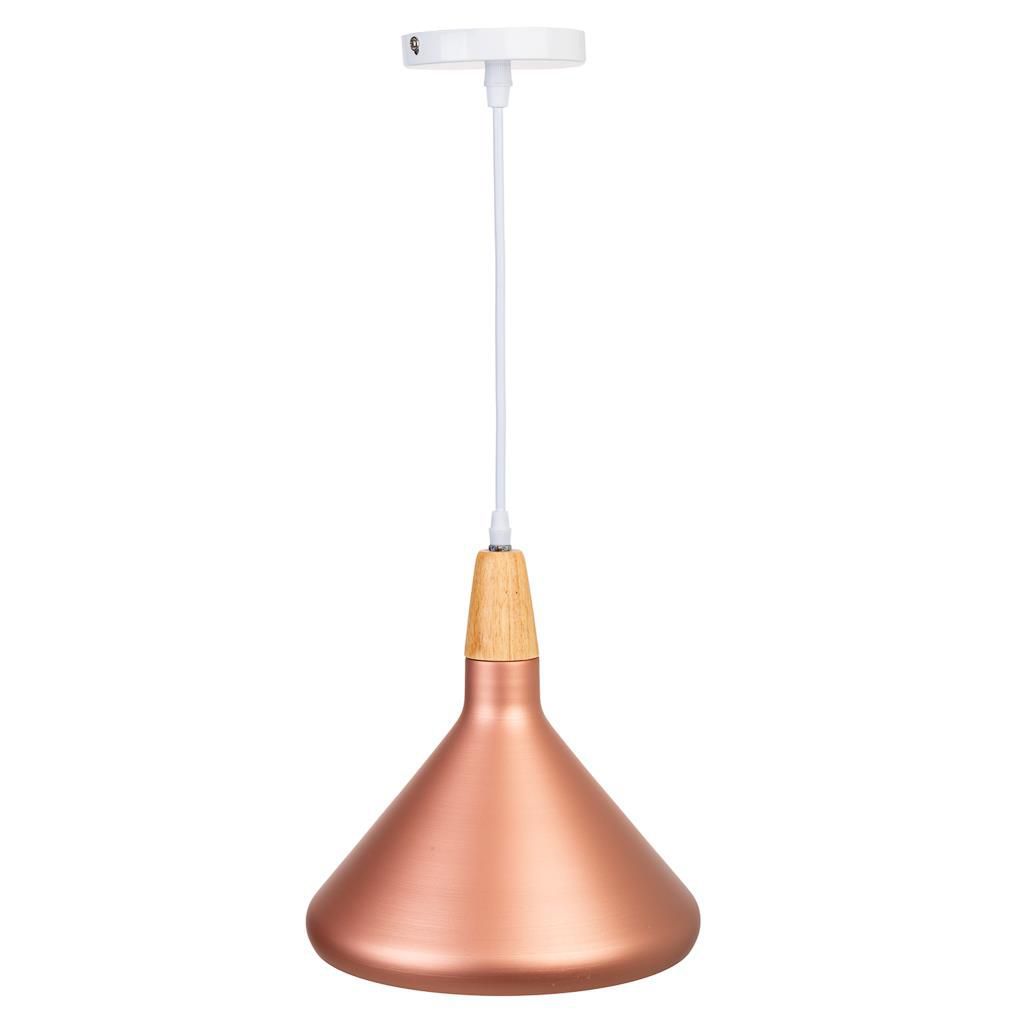 Lámpara de techo de madera y metal
