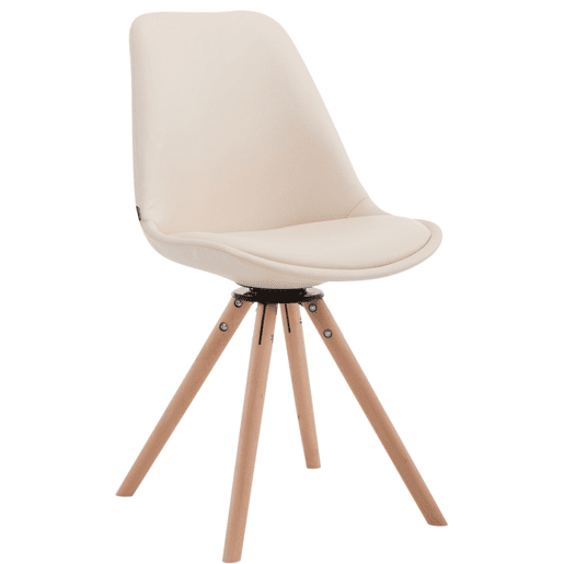 Silla de Visita Calais Rund Simil cuero Crema 56X48X84 cm
