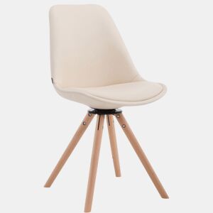 Silla de Visita Calais Rund Simil cuero Crema 56X48X84 cm