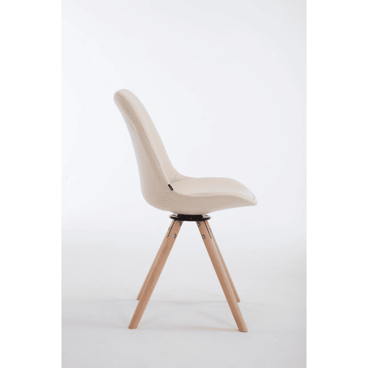 Silla de Visita Calais Rund Simil cuero Crema 56X48X84 cm