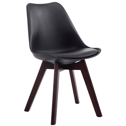 Set de 4 sillas de comedor Borneo en polipiel Simil cuero Negro 55X48X84 cm Set de 4 sillas de comedor Borneo en polipiel Simil cuero Negro 55X48X84 cm