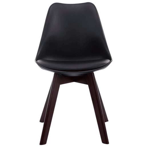 Set de 4 sillas de comedor Borneo en polipiel Simil cuero Negro 55X48X84 cm Set de 4 sillas de comedor Borneo en polipiel Simil cuero Negro 55X48X84 cm