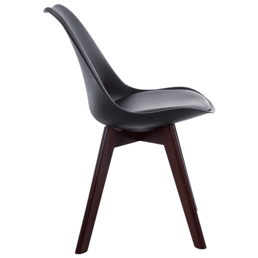 Set de 4 sillas de comedor Borneo en polipiel Simil cuero Negro 55X48X84 cm Set de 4 sillas de comedor Borneo en polipiel Simil cuero Negro 55X48X84 cm