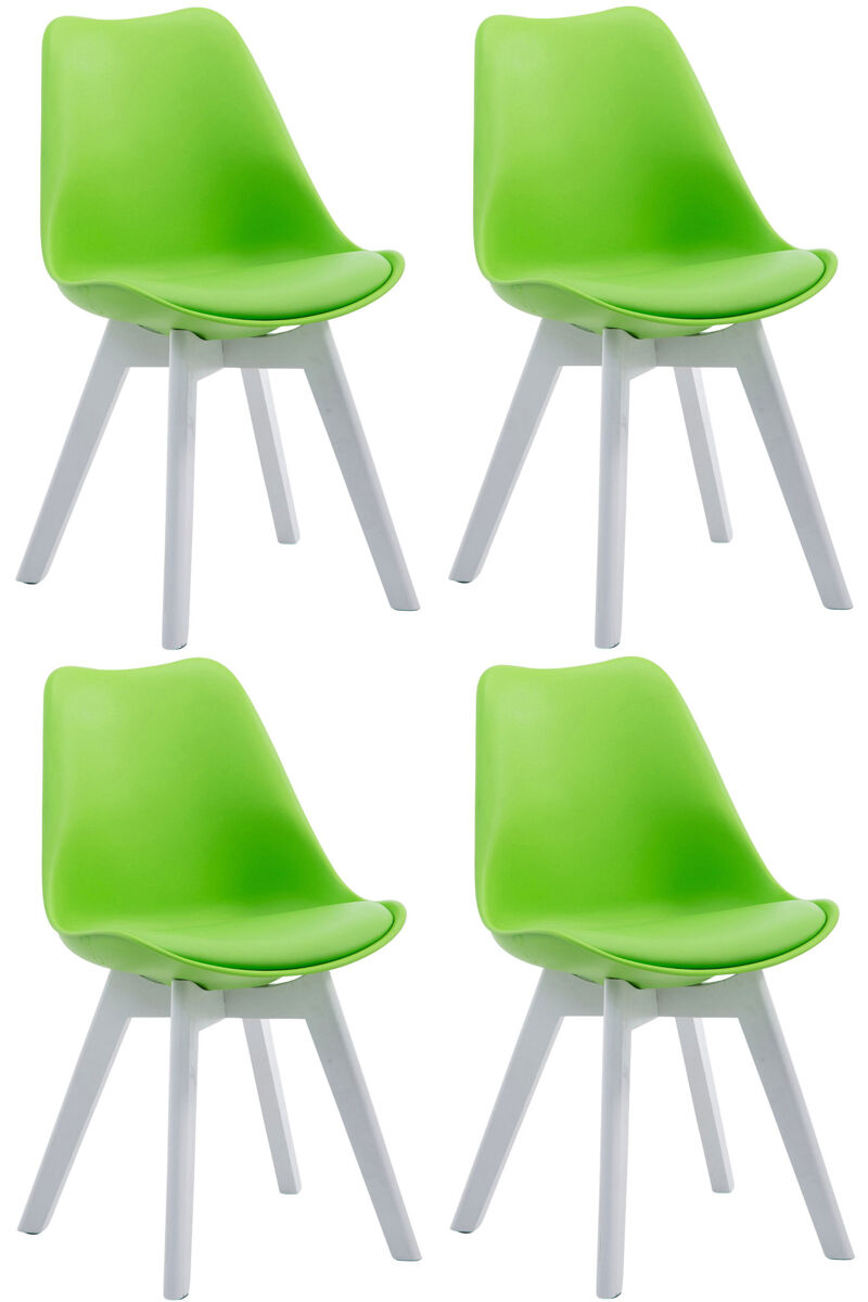 Set de 4 sillas de comedor borneo en polipiel simil cuero verde 55x48x84 cm