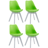 Set de 4 sillas de comedor Borneo en polipiel Simil cuero Verde 55X48X84 cm