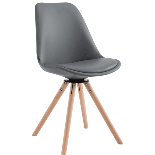 Silla de Visita Calais Rund Simil cuero Gris 56X48X84 cm