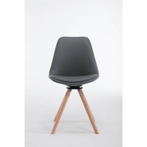 Silla de Visita Calais Rund Simil cuero Gris 56X48X84 cm