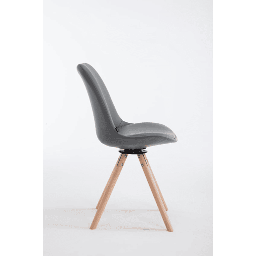 Silla de Visita Calais Rund Simil cuero Gris 56X48X84 cm
