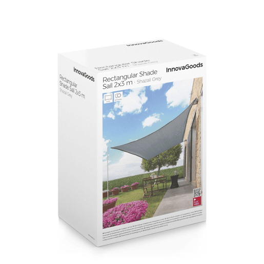 Toldo de Sombreamento Retangular Shazail InnovaGoods 2 x 3 m - Cinzento
