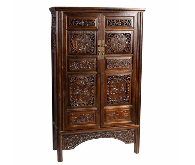 Armario de madera marrón 95x40x160