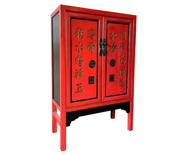Armario de madera rojo 100x40x150