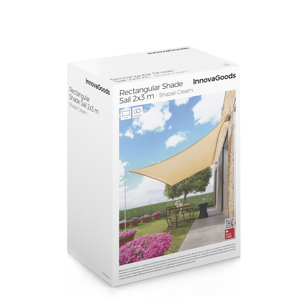 Voile D'ombrage Rectangulaire Shazail InnovaGoods 2x3 M – Protection Solaire Jardin