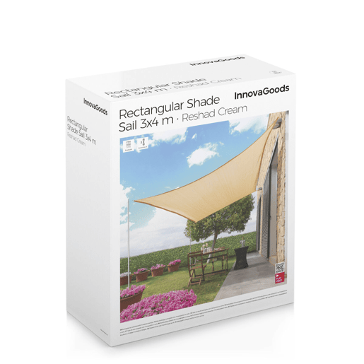 Toldo de Sombreamento Retangular Reshad InnovaGoods 3 x 4 m - Beige