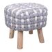 Taburete de madera y algodón trenzado Taburete de madera y algodón trenzado Blanco/ Gris