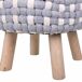 Taburete de madera y algodón trenzado Taburete de madera y algodón trenzado Blanco/ Gris